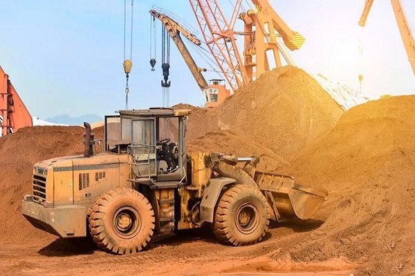 Close Up Construction Site Excavator